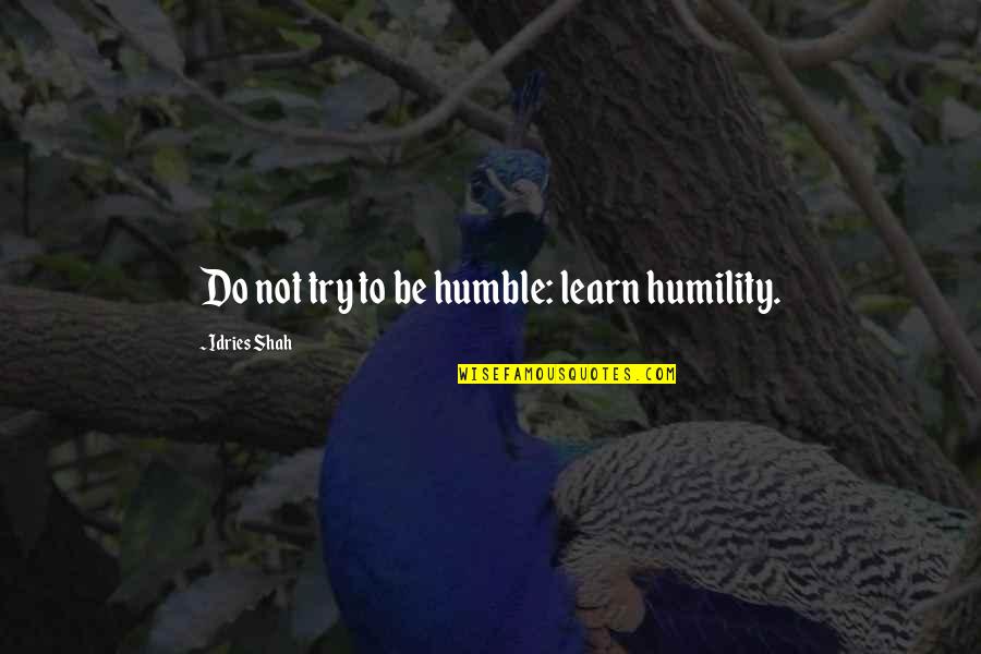 Anyayahan Quotes By Idries Shah: Do not try to be humble: learn humility.