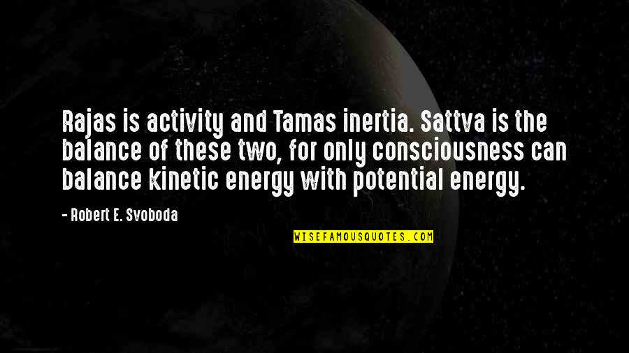 Anyayahan Quotes By Robert E. Svoboda: Rajas is activity and Tamas inertia. Sattva is