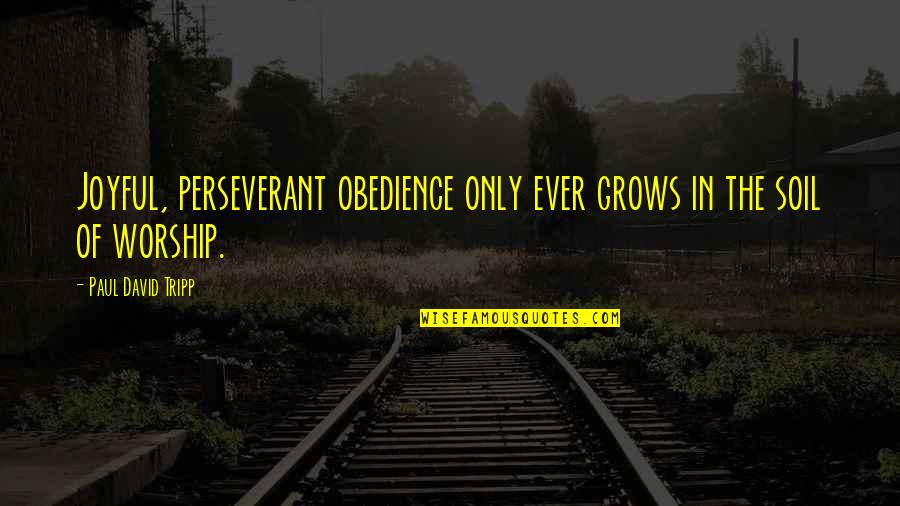 Anyone Quote Quotes By Paul David Tripp: Joyful, perseverant obedience only ever grows in the