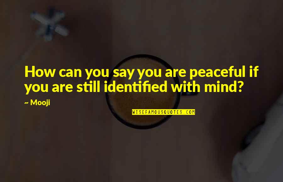 Anything For Facebook Quotes By Mooji: How can you say you are peaceful if