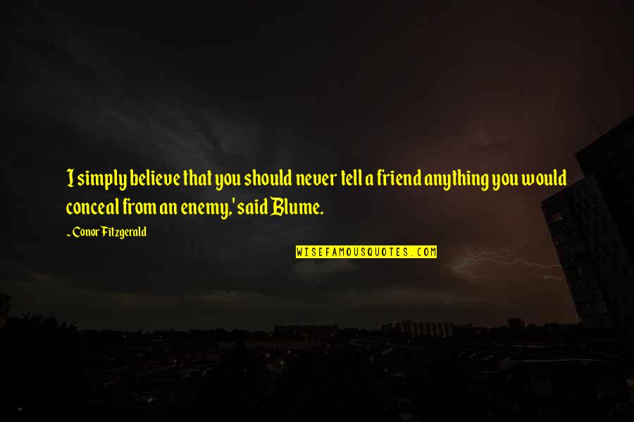 Anything For You My Friend Quotes By Conor Fitzgerald: I simply believe that you should never tell