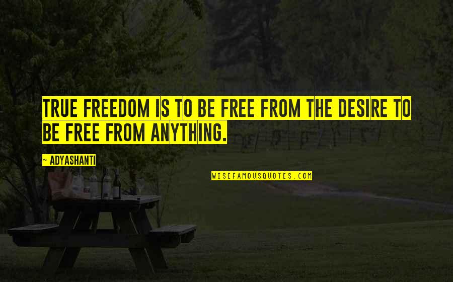 Anything Free Quotes By Adyashanti: True freedom is to be free from the