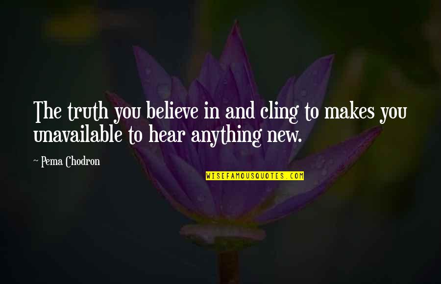 Anything New Quotes By Pema Chodron: The truth you believe in and cling to