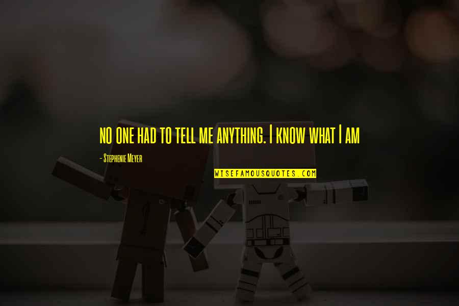 Anything New Quotes By Stephenie Meyer: no one had to tell me anything. I