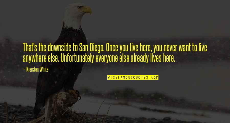 Anywhere But Here Quotes By Kiersten White: That's the downside to San Diego. Once you