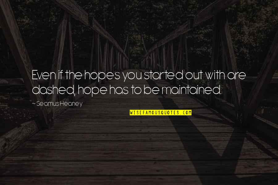 Anzacs Quotes By Seamus Heaney: Even if the hopes you started out with