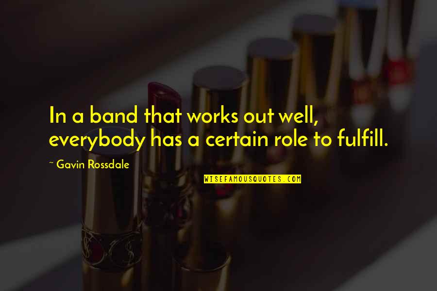 Anzaldua Quotes By Gavin Rossdale: In a band that works out well, everybody