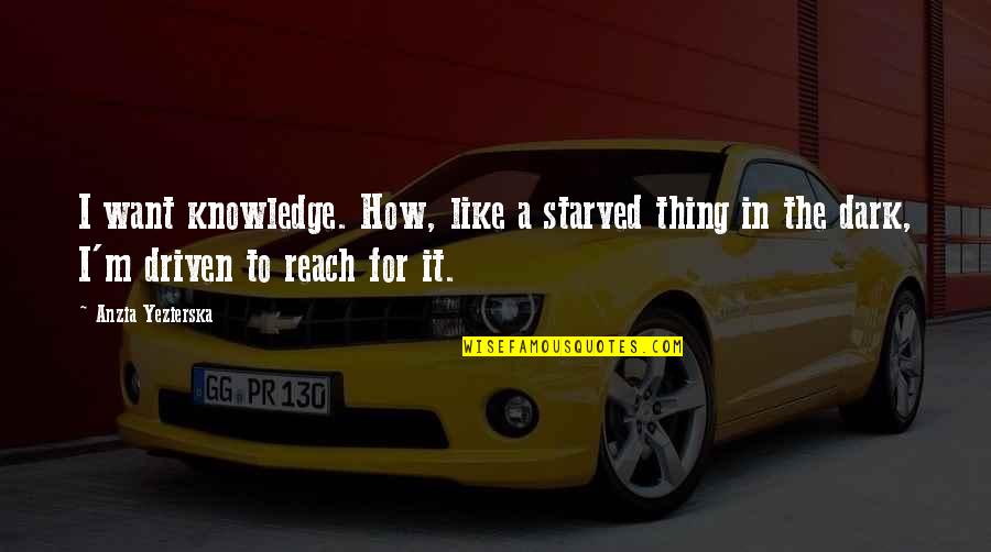 Anzia Yezierska Quotes By Anzia Yezierska: I want knowledge. How, like a starved thing