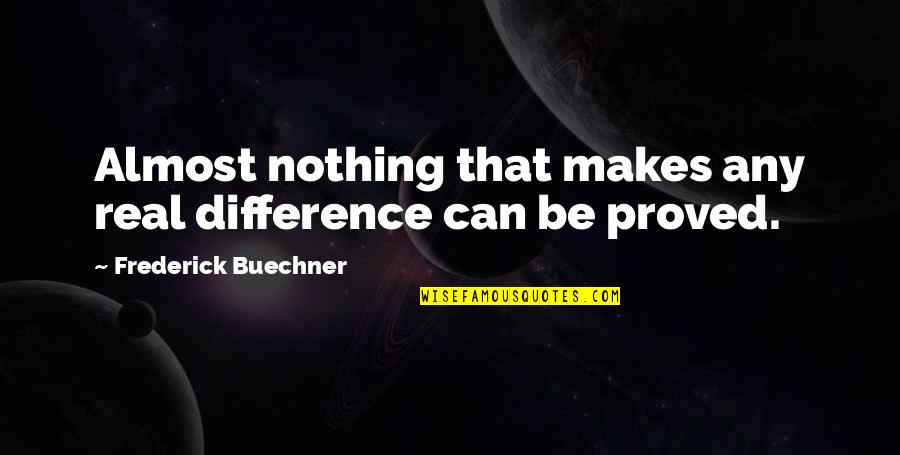 Anzures Enterprise Quotes By Frederick Buechner: Almost nothing that makes any real difference can