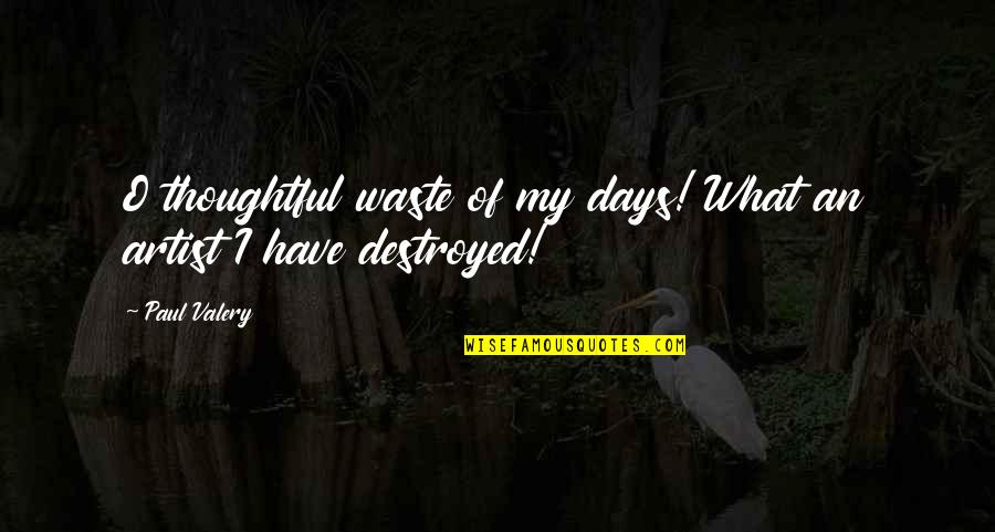 Aokiji Quotes By Paul Valery: O thoughtful waste of my days! What an