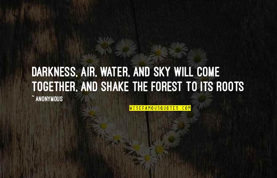 Aomame Quotes By Anonymous: Darkness, air, water, and sky will come together,