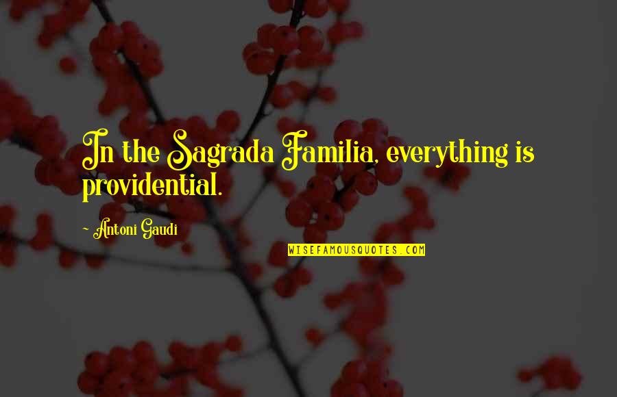 Aomame Quotes By Antoni Gaudi: In the Sagrada Familia, everything is providential.