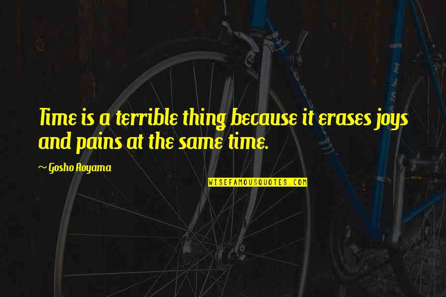 Aoyama Gosho Quotes By Gosho Aoyama: Time is a terrible thing because it erases