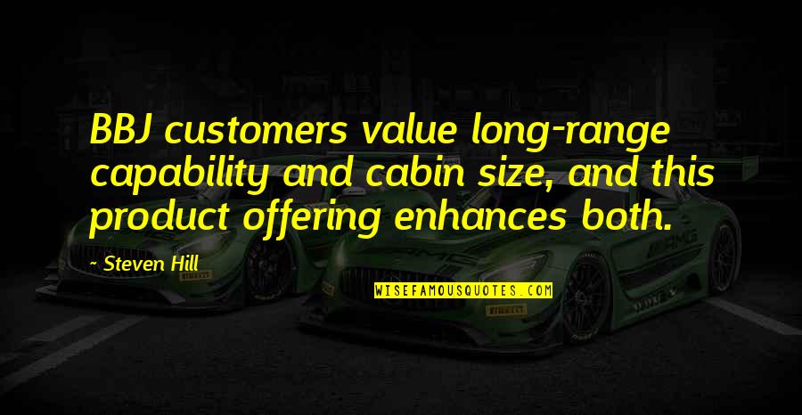 Apa Style Short Quotes By Steven Hill: BBJ customers value long-range capability and cabin size,