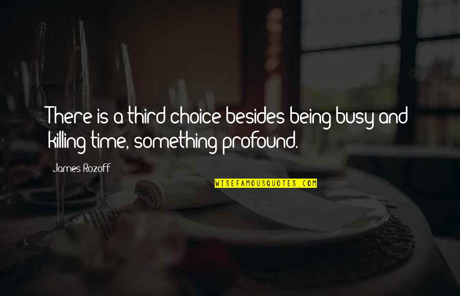 Aparatos Ortopedicos Quotes By James Rozoff: There is a third choice besides being busy