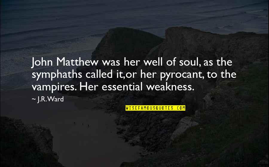 Aparicio Quotes By J.R. Ward: John Matthew was her well of soul, as