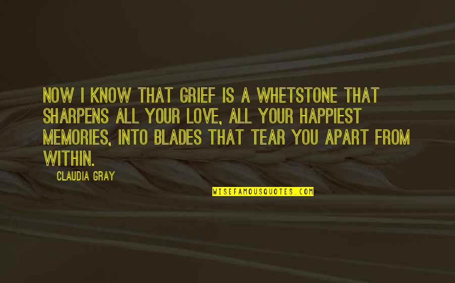 Apart From Your Love Quotes By Claudia Gray: Now I know that grief is a whetstone