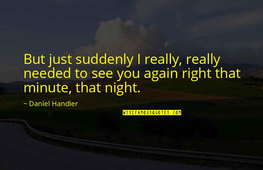 Apartheidswette Quotes By Daniel Handler: But just suddenly I really, really needed to