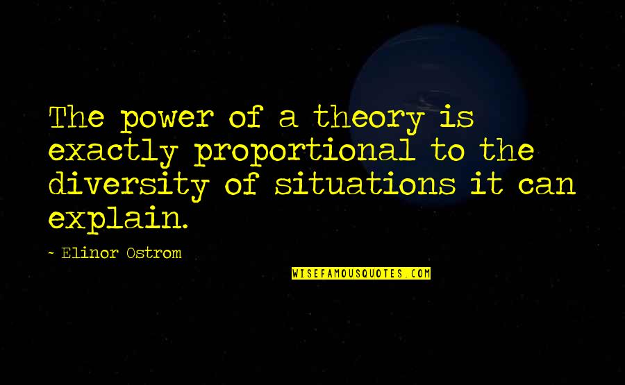 Aparticipatory Quotes By Elinor Ostrom: The power of a theory is exactly proportional