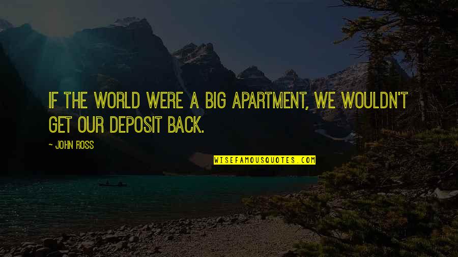 Apartment Quotes By John Ross: If the world were a big apartment, we