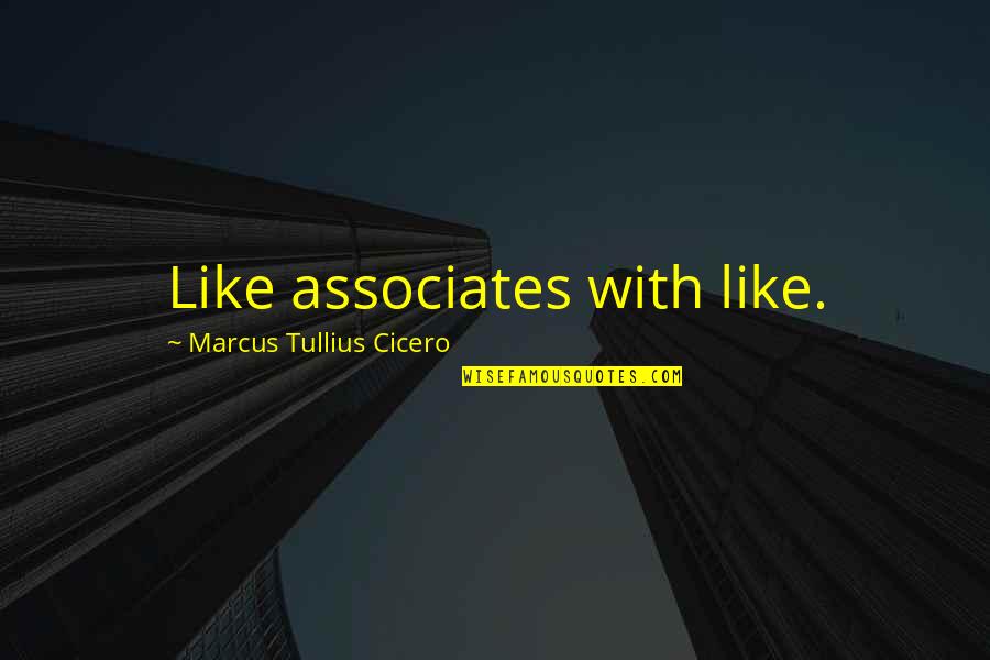 Apasam Quotes By Marcus Tullius Cicero: Like associates with like.