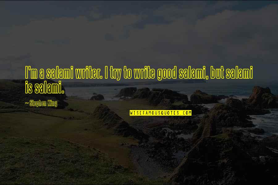 Apasionadamente Pasacalle Quotes By Stephen King: I'm a salami writer. I try to write