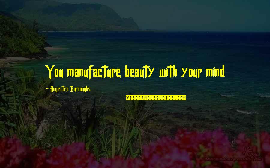 Apathy Funny Quotes By Augusten Burroughs: You manufacture beauty with your mind