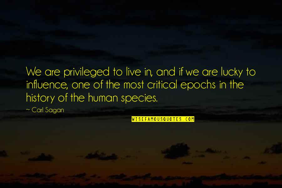 Ape Movie Quotes By Carl Sagan: We are privileged to live in, and if