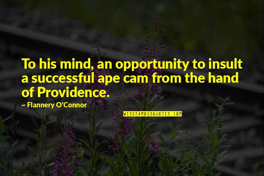 Ape Quotes By Flannery O'Connor: To his mind, an opportunity to insult a