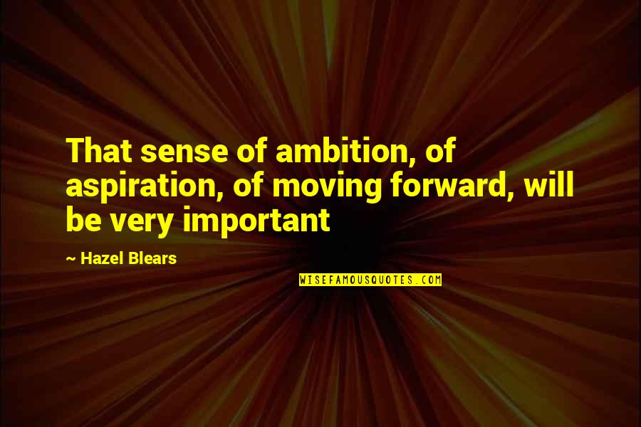 Apelila Quotes By Hazel Blears: That sense of ambition, of aspiration, of moving