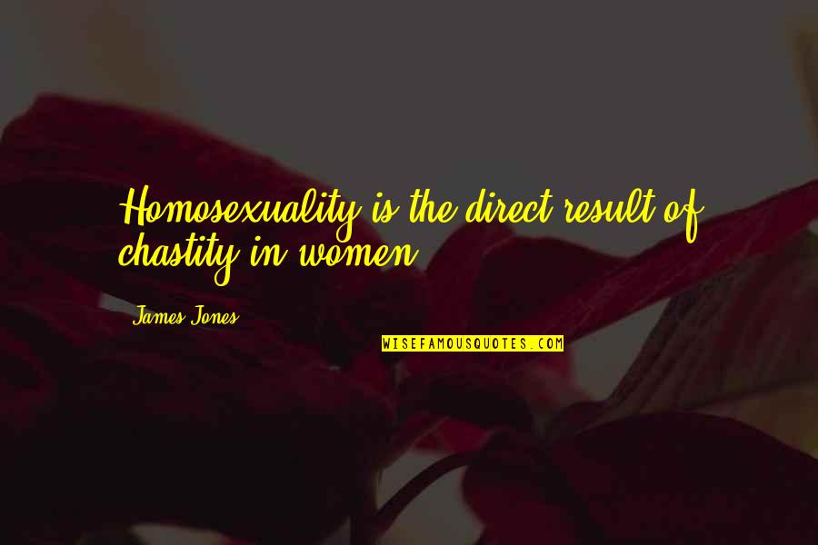 Aperitifs Quotes By James Jones: Homosexuality is the direct result of chastity in