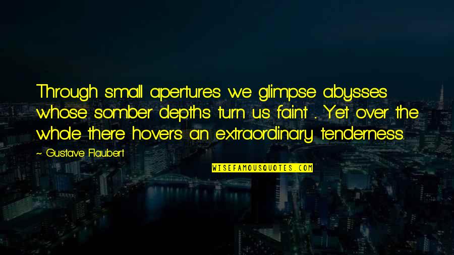 Apertures N Quotes By Gustave Flaubert: Through small apertures we glimpse abysses whose somber