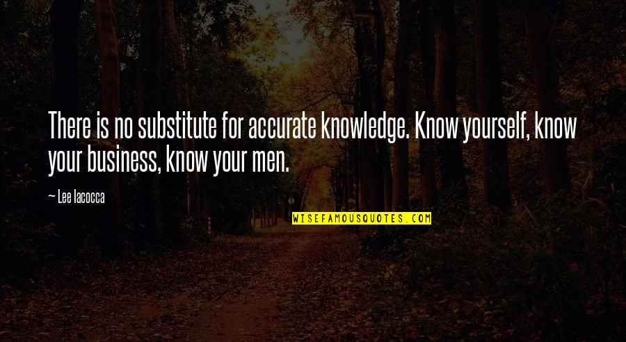 Aperunosis Quotes By Lee Iacocca: There is no substitute for accurate knowledge. Know