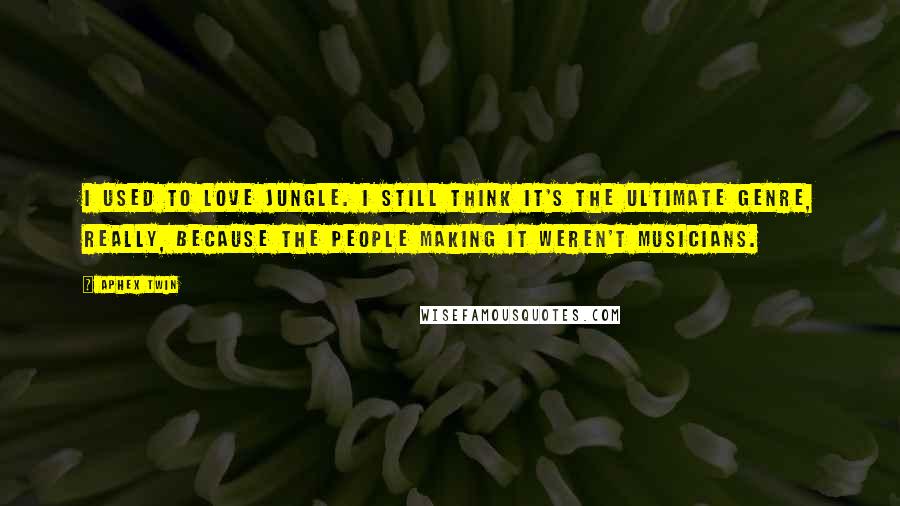 Aphex Twin quotes: I used to love jungle. I still think it's the ultimate genre, really, because the people making it weren't musicians.