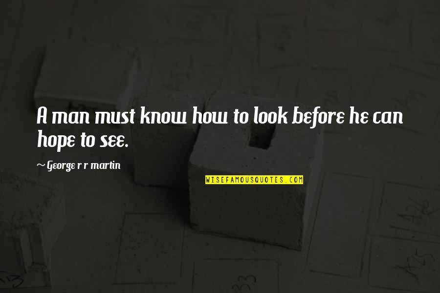 Aphorisms Examples Quotes By George R R Martin: A man must know how to look before