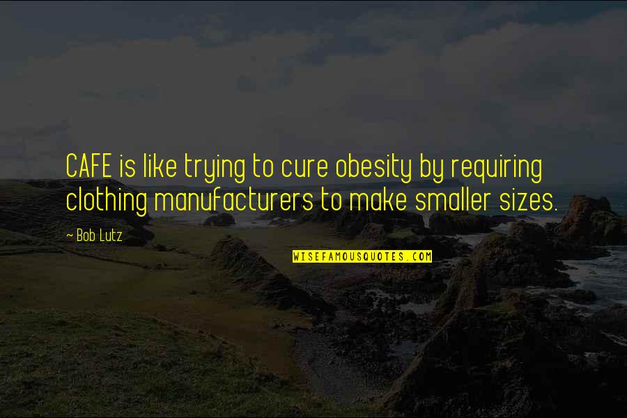 Aphrodisiaque Quotes By Bob Lutz: CAFE is like trying to cure obesity by