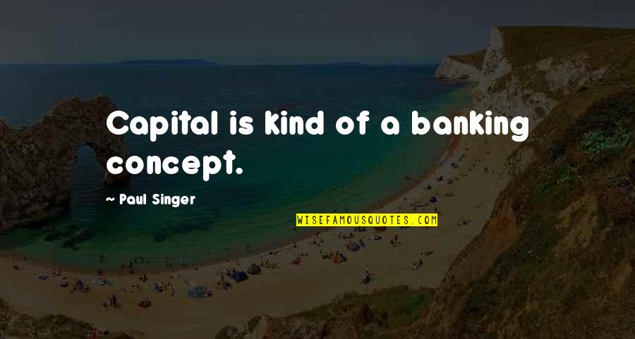 Apiada Significado Quotes By Paul Singer: Capital is kind of a banking concept.
