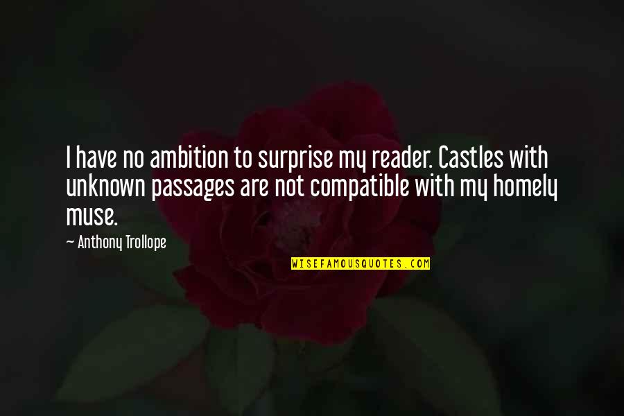 Aping Quotes By Anthony Trollope: I have no ambition to surprise my reader.
