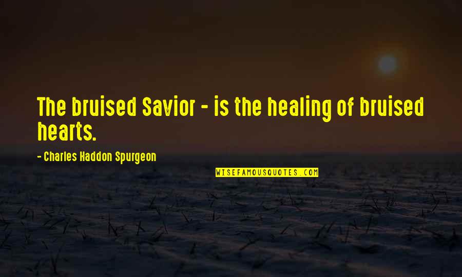Apna Quotes By Charles Haddon Spurgeon: The bruised Savior - is the healing of Apna Quotes By Charles Haddon Spurgeon: The bruised Savior - is the healing of
