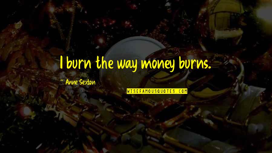 Apoderarse Sinonimo Quotes By Anne Sexton: I burn the way money burns.