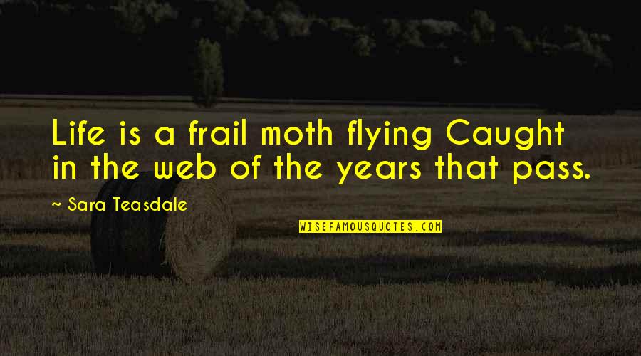 Apollo Cane Quotes By Sara Teasdale: Life is a frail moth flying Caught in