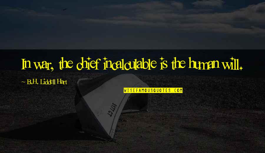 Apollonov Quotes By B.H. Liddell Hart: In war, the chief incalculable is the human Apollonov Quotes By B.H. Liddell Hart: In war, the chief incalculable is the human