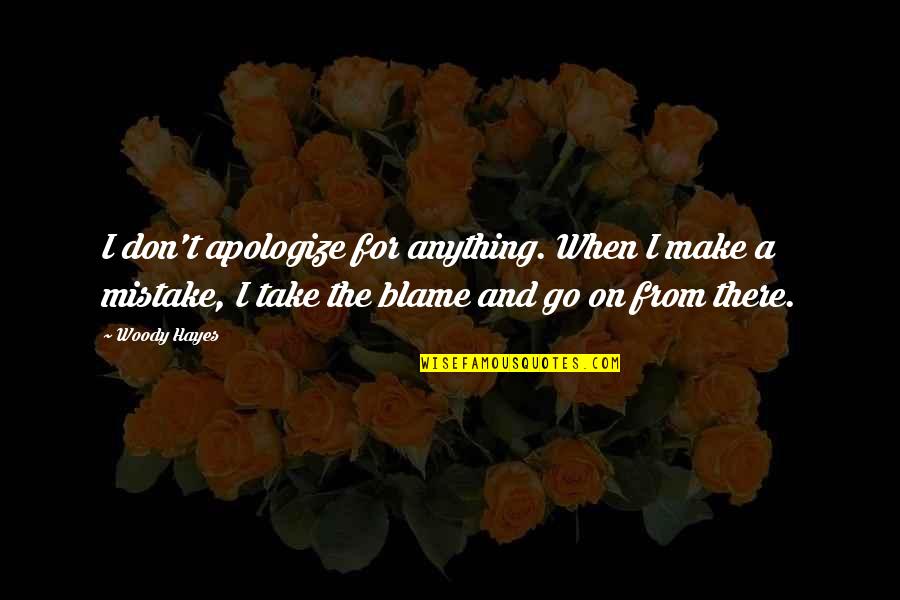 Apologize For My Mistake Quotes By Woody Hayes: I don't apologize for anything. When I make