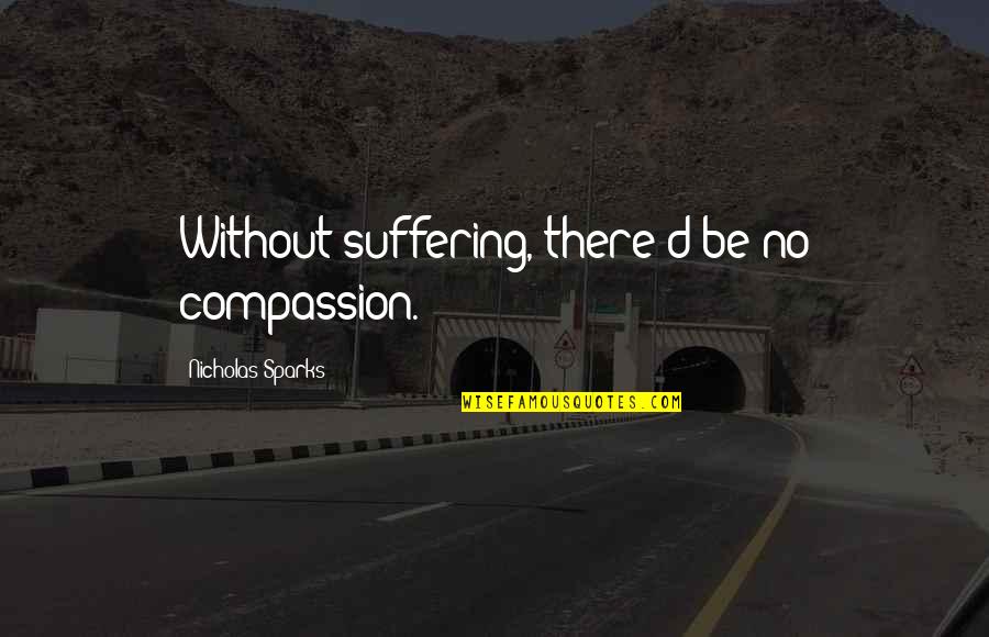 Apologize Tagalog Quotes By Nicholas Sparks: Without suffering, there'd be no compassion.