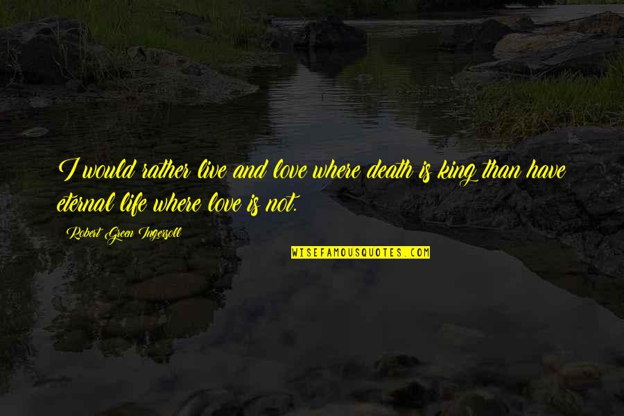 Apolonov Quotes By Robert Green Ingersoll: I would rather live and love where death Apolonov Quotes By Robert Green Ingersoll: I would rather live and love where death