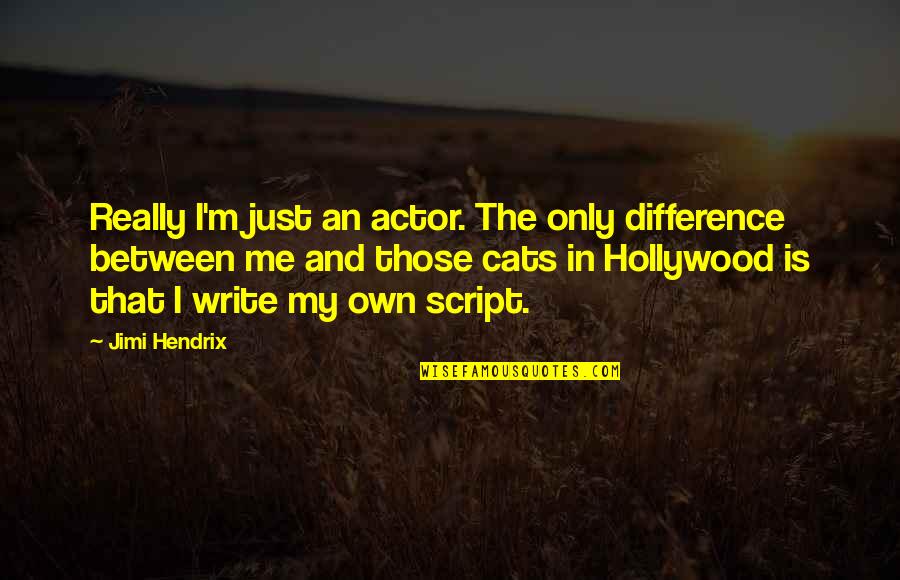 Apophthegmata Quotes By Jimi Hendrix: Really I'm just an actor. The only difference