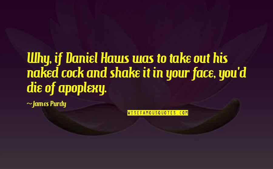 Apoplexy Quotes By James Purdy: Why, if Daniel Haws was to take out