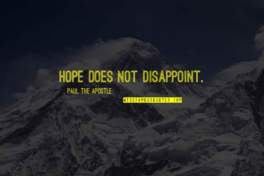 Apostle Paul Quotes By Paul The Apostle: Hope does not disappoint.