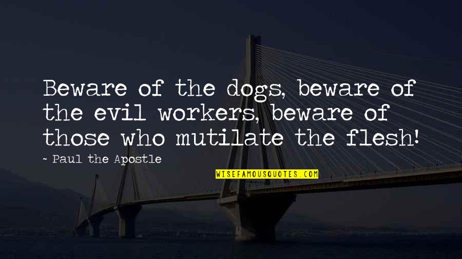 Apostle Quotes By Paul The Apostle: Beware of the dogs, beware of the evil