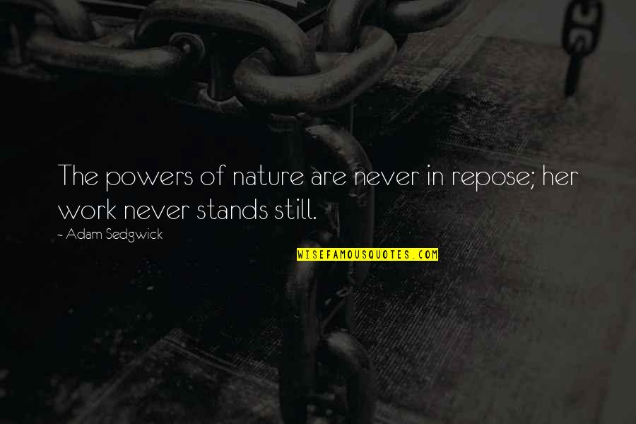 Apostolovski Mebel Quotes By Adam Sedgwick: The powers of nature are never in repose;